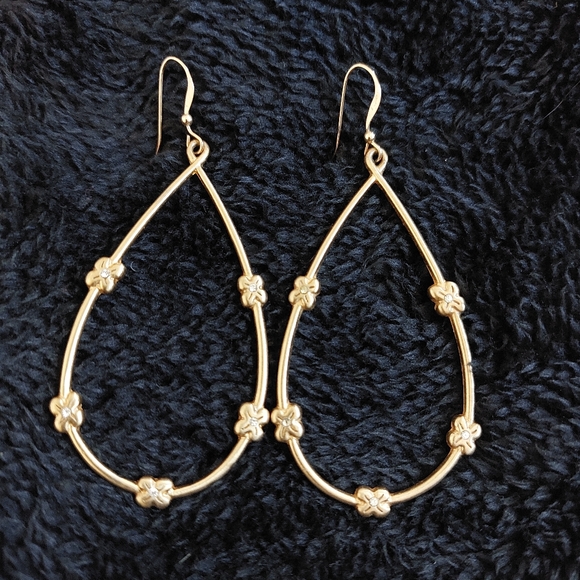 Brighton Jewelry - Brighton drop earrings, gold with small rhinestones